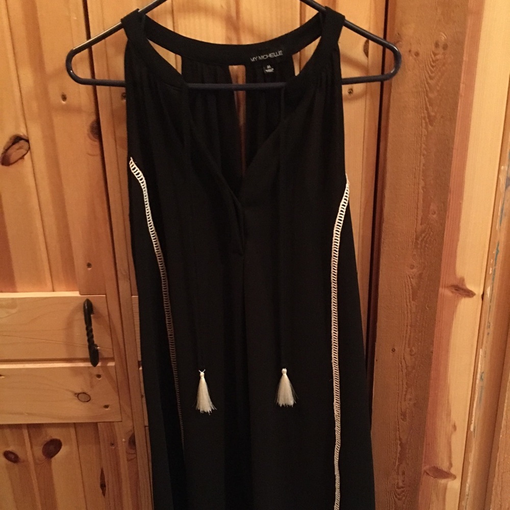 Black shift dress w/ tassels